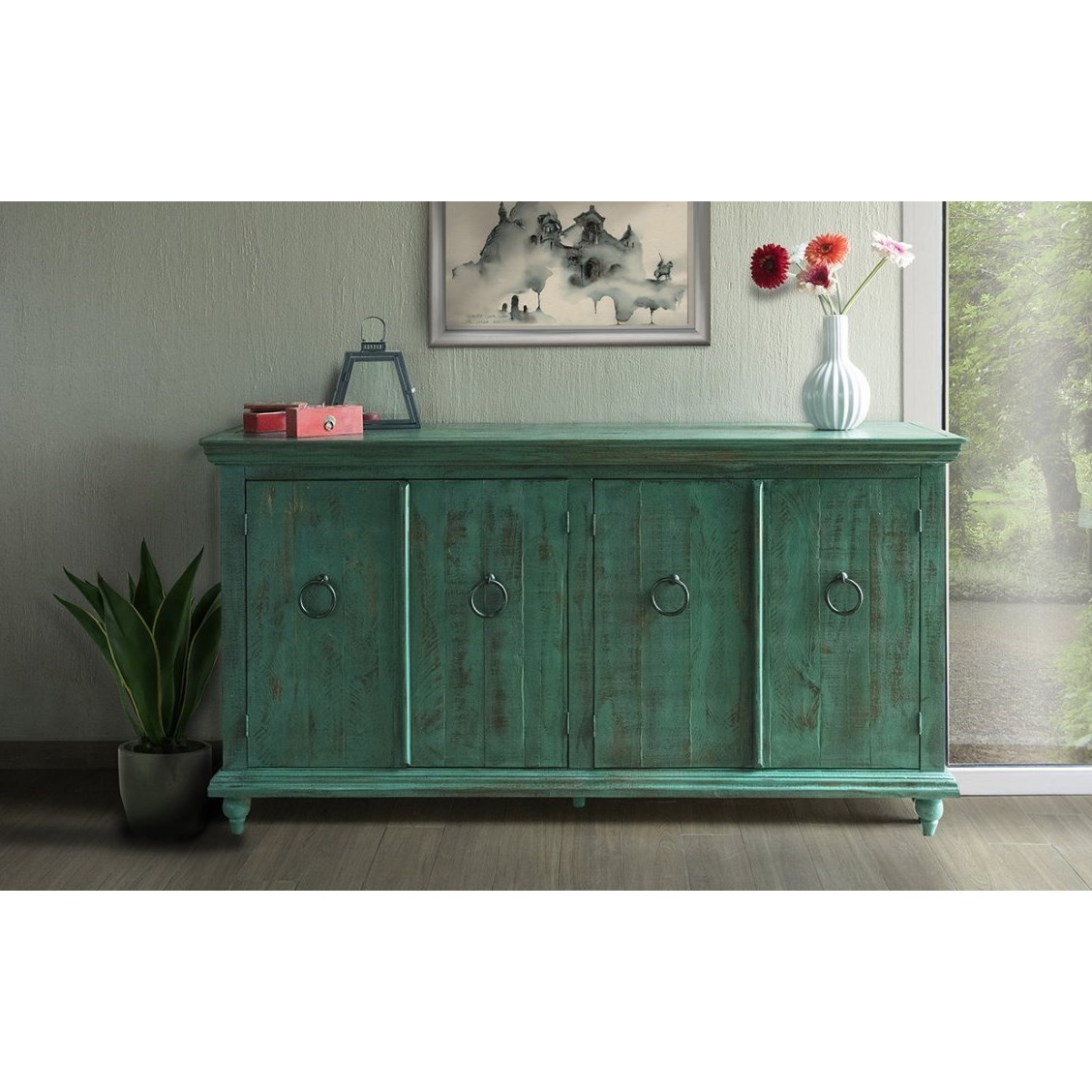 4 door top console cabinet
